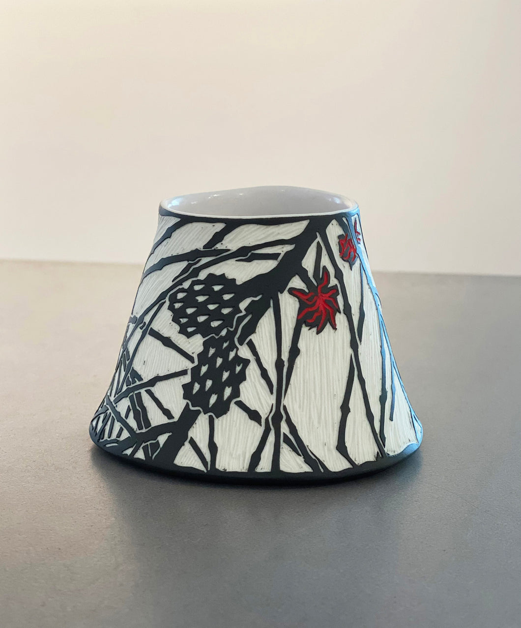 'Drooping Sheoak' porcelain vase by Cathy Franzi
