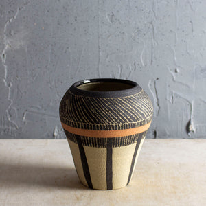 'Textured weave' ceramic vase by Christina Mclean