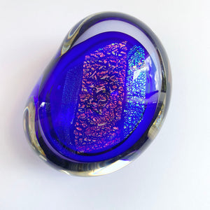 'Riverstone' glass paperweight by Robert Wynne (various colours)