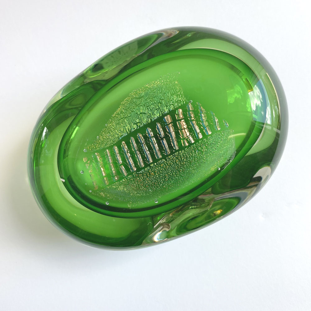 'Riverstone' glass paperweight by Robert Wynne (various colours)