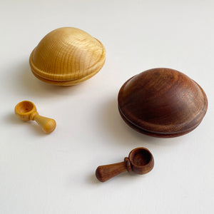 Box with scoop by Simon Raffan (various timbers)