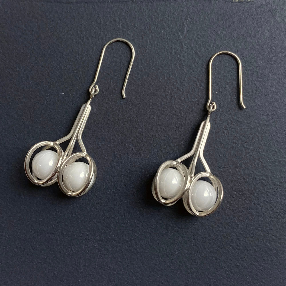 'Double circle' earrings in sterling silver by Daehoon Kang