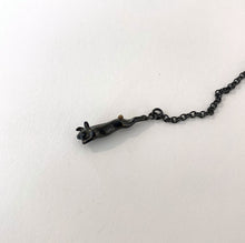 Load image into Gallery viewer, &#39;Down the rabbit hole&#39; necklace in oxidised sterling silver and gold by Taë Schmeisser
