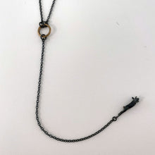 Load image into Gallery viewer, &#39;Down the rabbit hole&#39; necklace in oxidised sterling silver and gold by Taë Schmeisser

