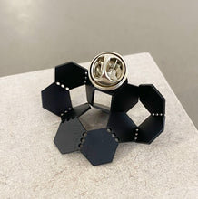 Load image into Gallery viewer, Mini honey bloom pin in anodised aluminium by Jessamy Pollock
