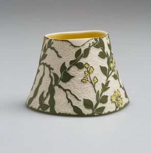 'Wedge-leaved wattle' porcelain vase by Cathy Franzi