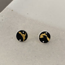 Load image into Gallery viewer, &#39;Moon night&#39; earrings in fine gold, fine silver, sterling silver and steel by Joungmee Do
