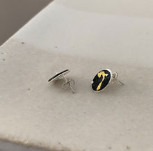 Load image into Gallery viewer, &#39;Moon night&#39; earrings in fine gold, fine silver, sterling silver and steel by Joungmee Do
