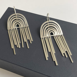 'Shift' hook earrings in sterling silver by Julia Storey