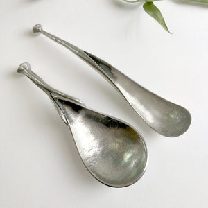 Pair of pewter spoons by Artesia Pewter